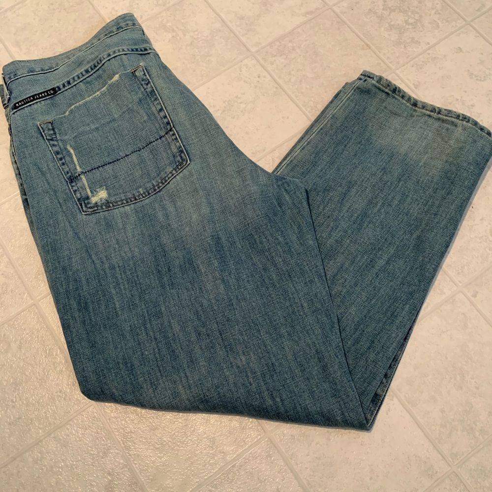 Nautica Distressed Jeans Men's Size 36 x 30 100% Cotton Straigth Leg